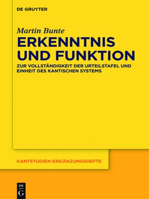 cover image of Erkenntnis und Funktion